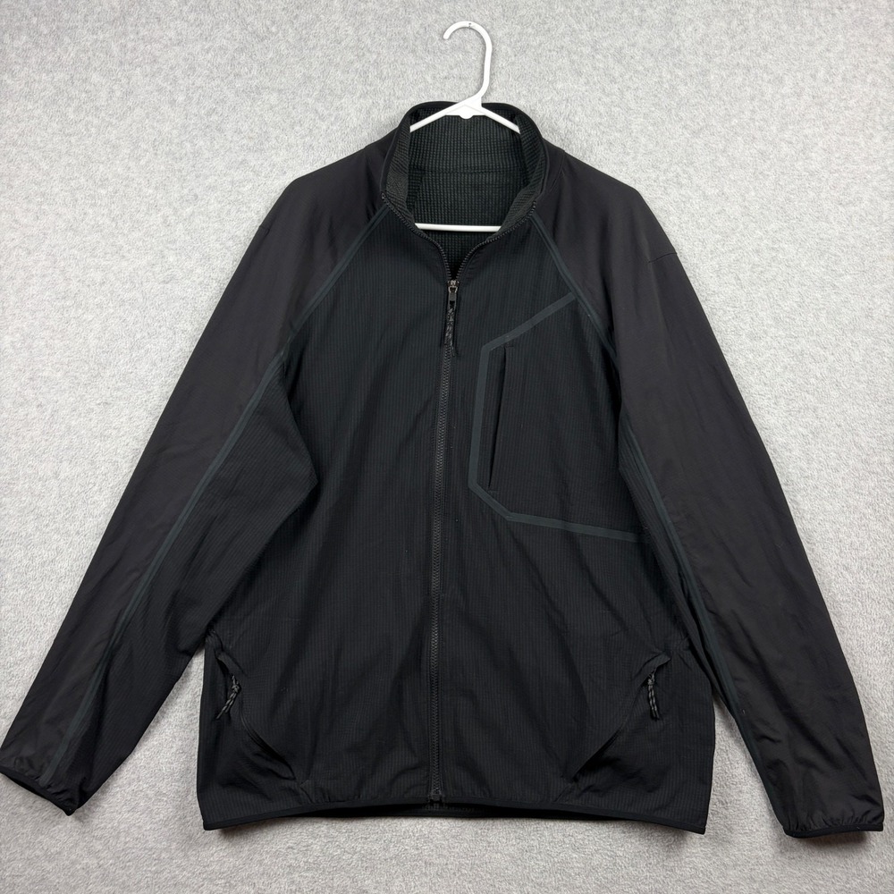 Lululemon Fleece Hiking Jacket Mens XL Black Tactical Full Zip Water Wind Resist